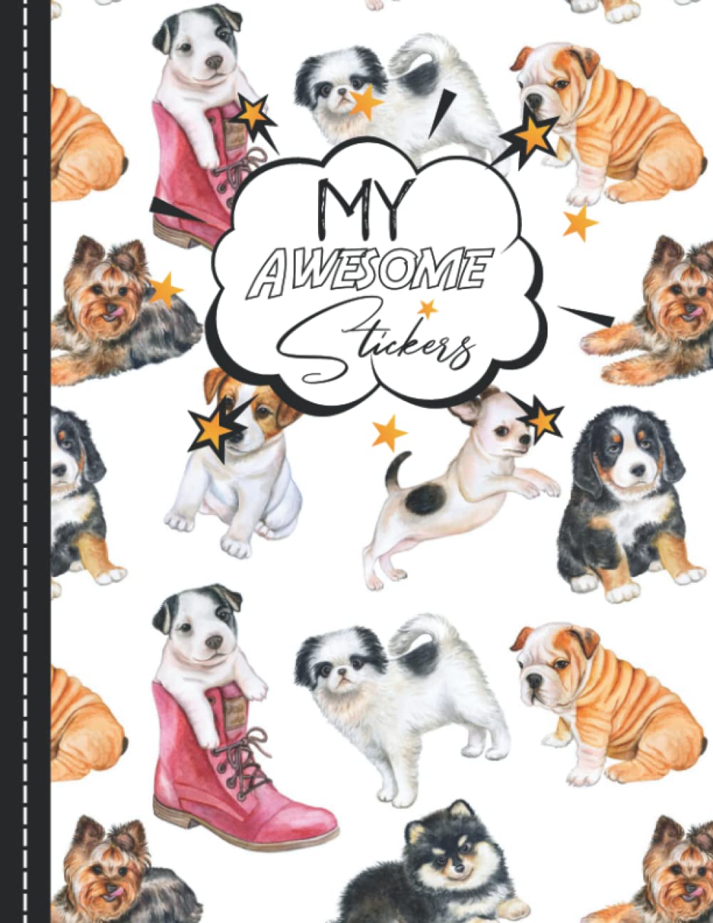 My Awesome Stickers: Blank Sticker Book Yorkshire Terrier Theme Large Size. baixar livro de graça