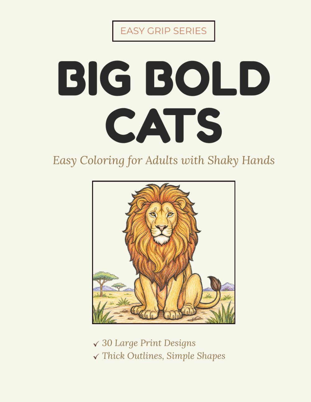 ler totalmente Big Bold Cats: Easy Coloring Book for Adults and Seniors with Thick Bold Outlines and Large Print — 30 Simple Cat Designs (Easy Grip)