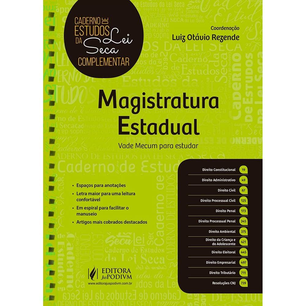 Magistratura Estadual: Vade Mecum Para Estudar