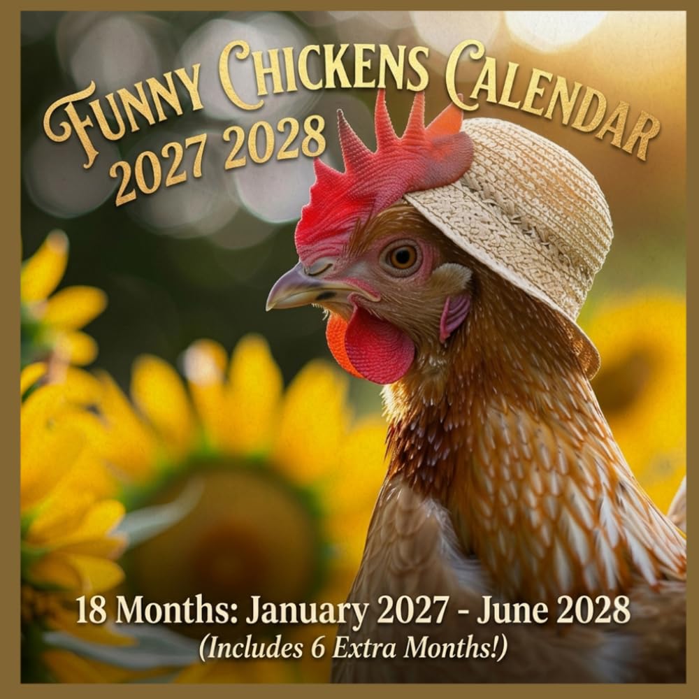 capítulo por capítulo baixar FUNNY CHICKENS CALENDAR 2027 2028: 18 Months Monthly Wall Planner from January to June, Comical Hens in Straw Hats & Quirky Poultry Photography for Daily Organizing