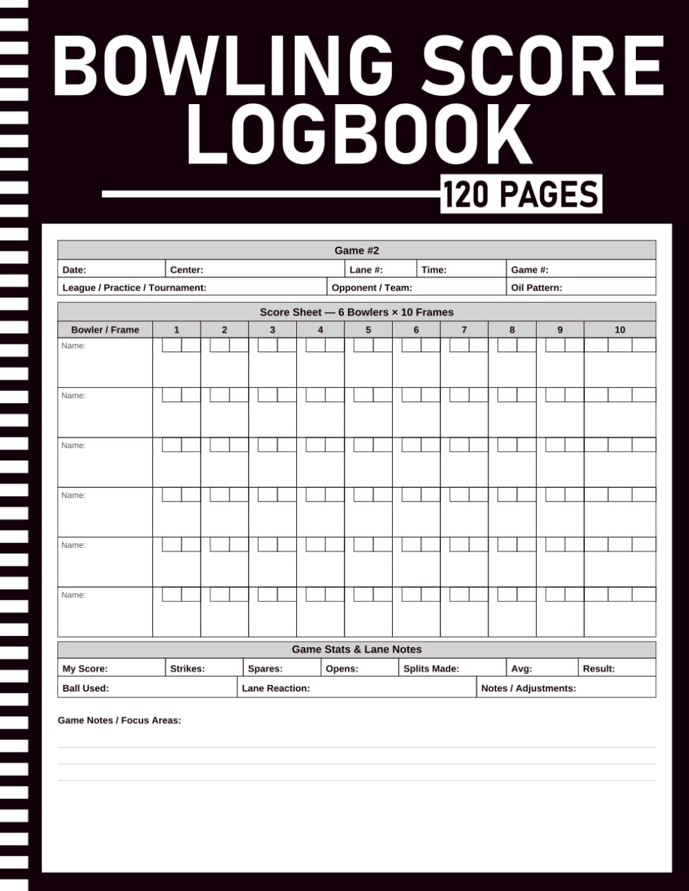 Bowling Score Log Book: Bowling Scorebook with 80 Game Sheets, Scoring Reference, League Tracker, Tournament Records, Practice Log & Stats Progression baixar livro de graça