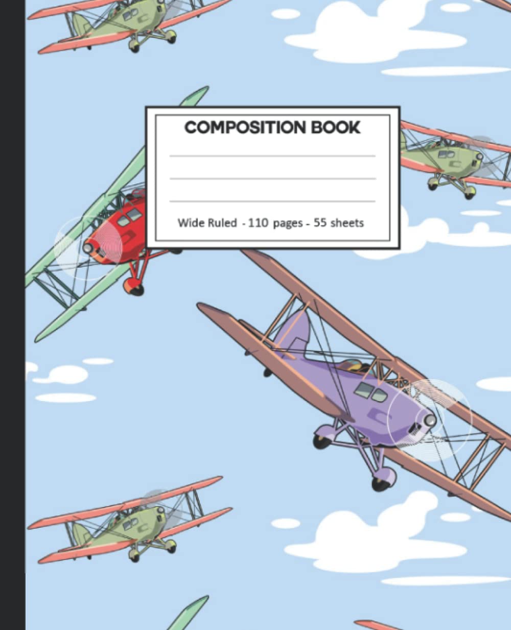 ler totalmente Composition Notebook: College Ruled: 110+ Lined Pages Writing Journal: Airplane on White.