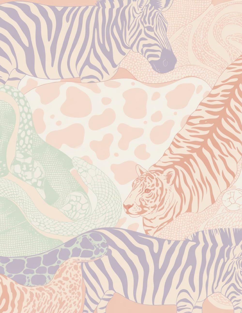 Pastel Wildlife Lined Notebook: Soft Animal Pattern Journal for Writing, Planning, Notes and Daily Use baixar livro de graça