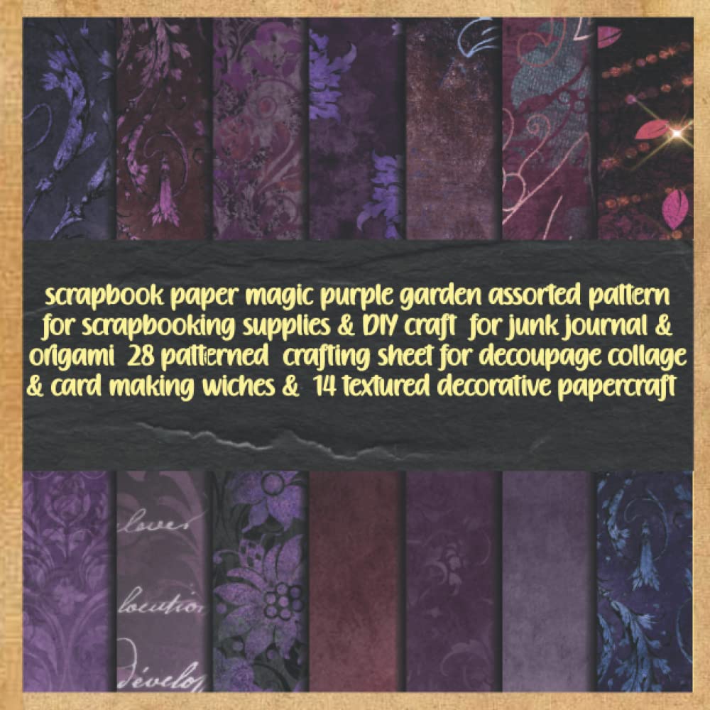 capítulo por capítulo baixar scrapbook paper magic purple garden assorted pattern for scrapbooking supplies & DIY craft for junk journal & origami 28 patterned crafting sheet... wiches & 14 textured decorative papercraft