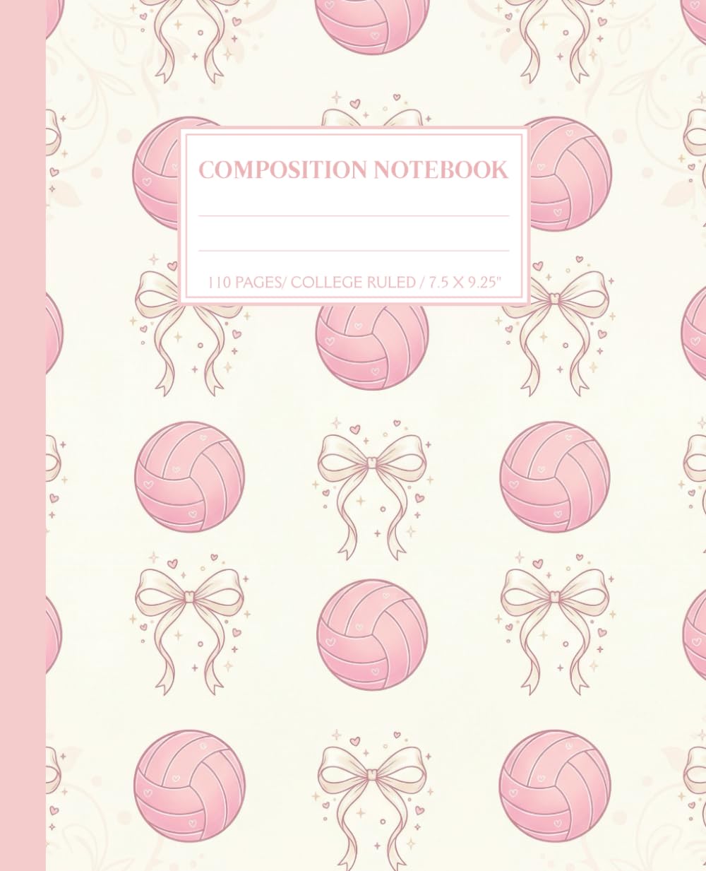 capítulo por capítulo baixar Volleyball Composition Notebook College Ruled: Cute Pastel Pink & White Volleyball & Bow Pattern; Girly Coquette Aesthetic Journal for Girls, Teens & Players