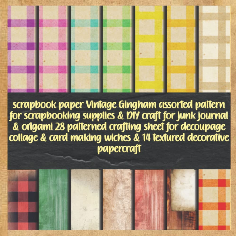 capítulo por capítulo baixar scrapbook paper Vintage Gingham assorted pattern for scrapbooking supplies & DIY craft for junk journal & origami 28 patterned crafting sheet for... wiches & 14 textured decorative papercraft