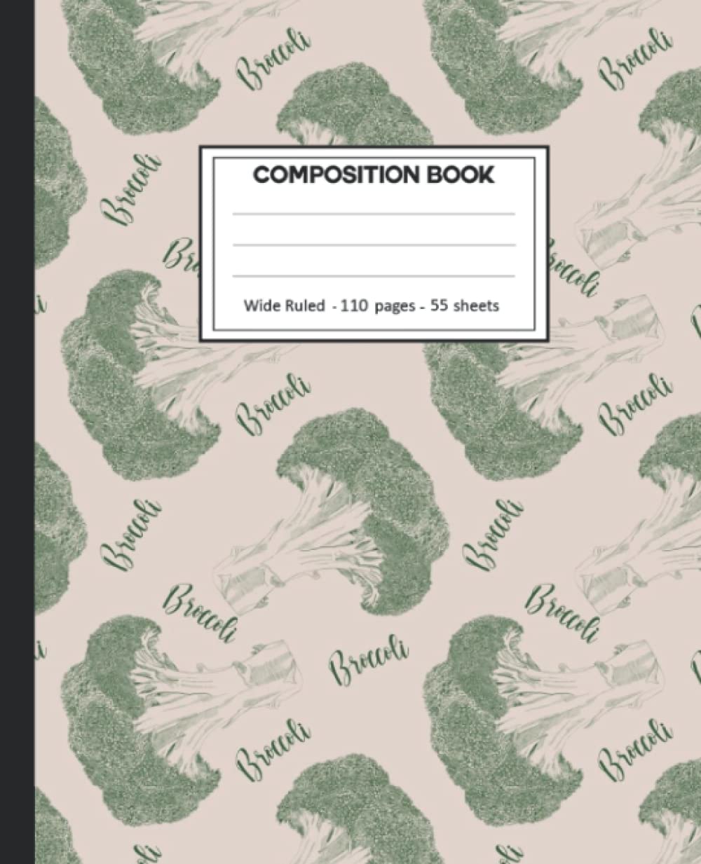 ler totalmente Composition Notebook: College Ruled: 110+ Lined Pages Writing Journal: Broccoli on White.