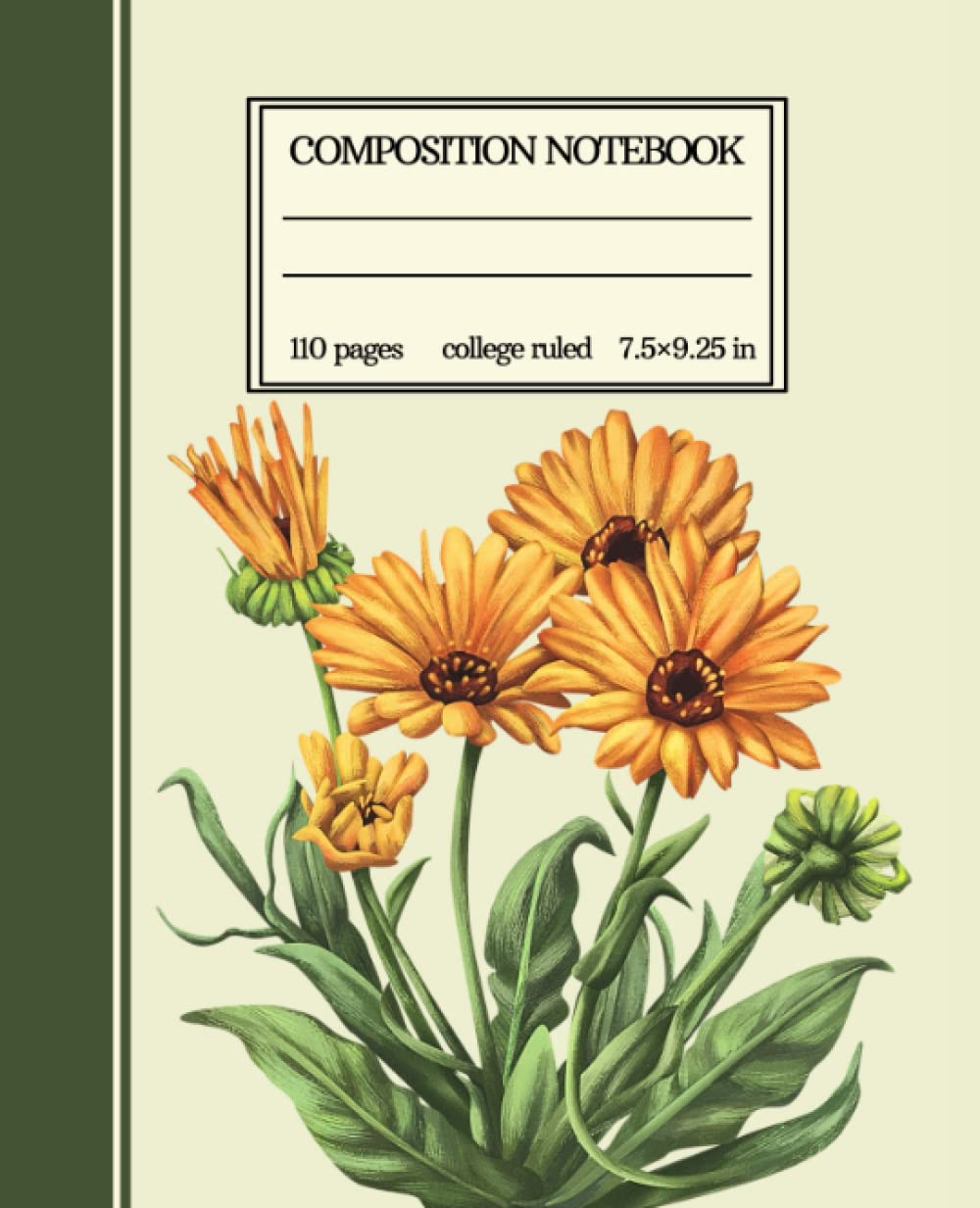 Composition Notebook College Ruled: Sun-flower Vintage Botanical Illustration | Aesthetic Journal For Girls | Wide Lined baixar livro de graça