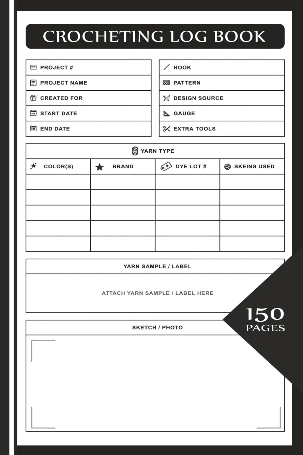 Crocheting Log Book: Track Your Crochet Projects, Patterns, and Yarn Details in One Handy Organizer baixar o livro de graça