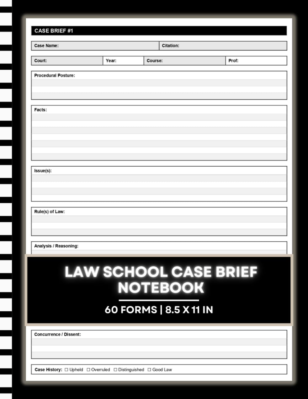 ler totalmente Law School Case Brief Notebook: 60 Case Brief Templates with IRAC CRAC CREAC Methods, Procedural Posture, Facts, Issues, Rules, Analysis, Holding &... Planner & Exam Prep | 120 Pages, 8.5 x 11