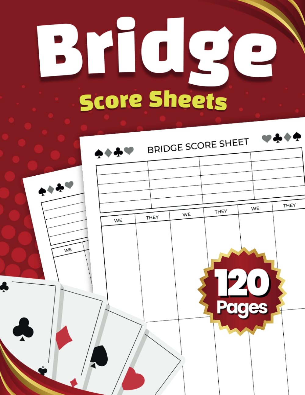 ler totalmente Bridge Score Sheets: Score Games for Scorekeeping, 8.5 x 11