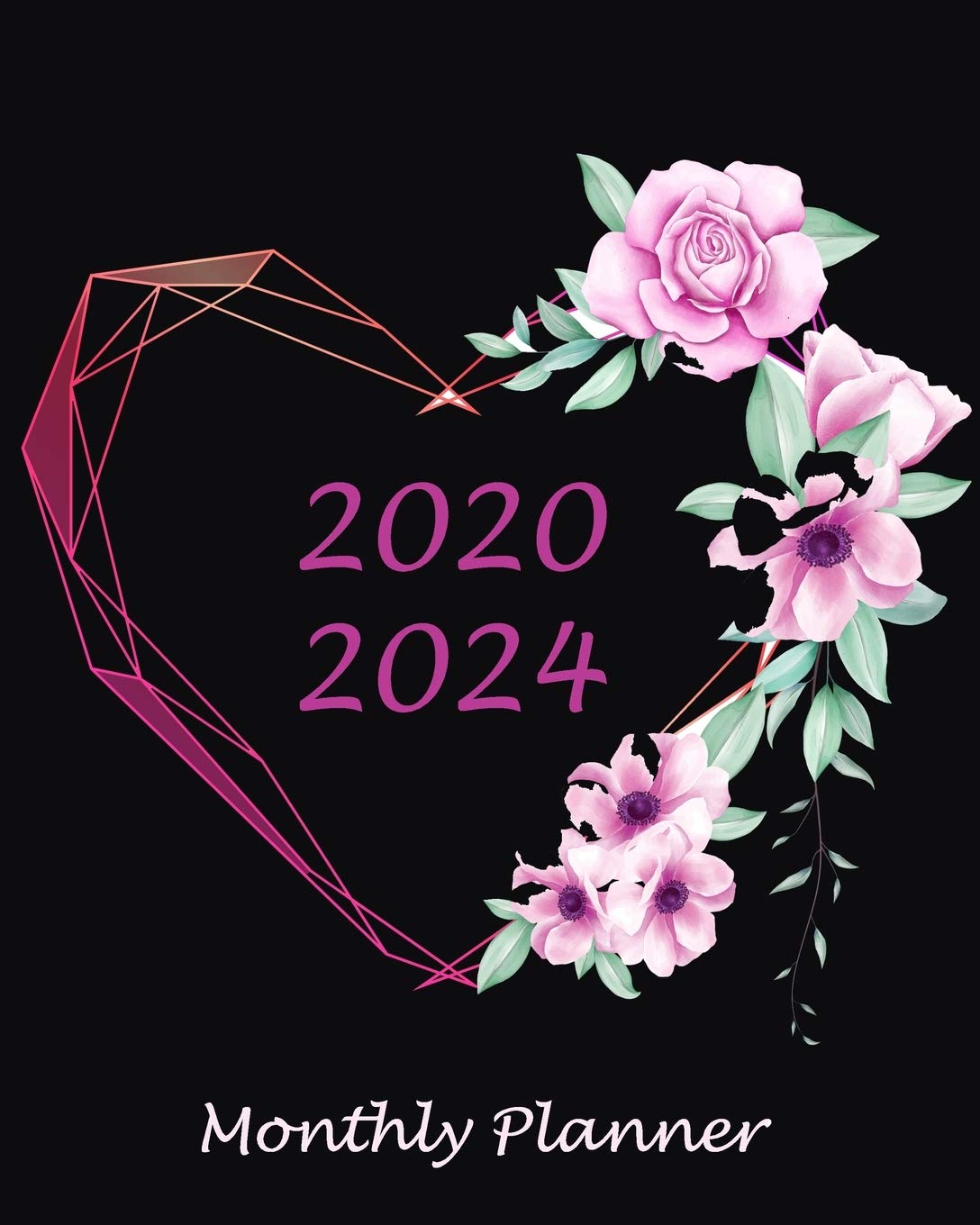 Monthly Planner 2020-2024: Black Cover, 60 Months Appointment Calendar, Agenda Schedule Organizer Logbook, Business Planners and Journal With Holidays and inspirational Quotes baixar livro de graça