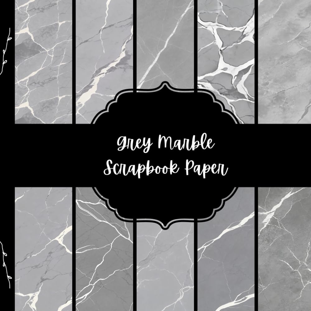ler totalmente Grey Marble Scrapbook Paper, Stone Junk Journal Paper, Abstract Decorative Paper, DIY Projects, Origami, Collage Sheets, Decoupage Paper, 10 Designs, Double SIded