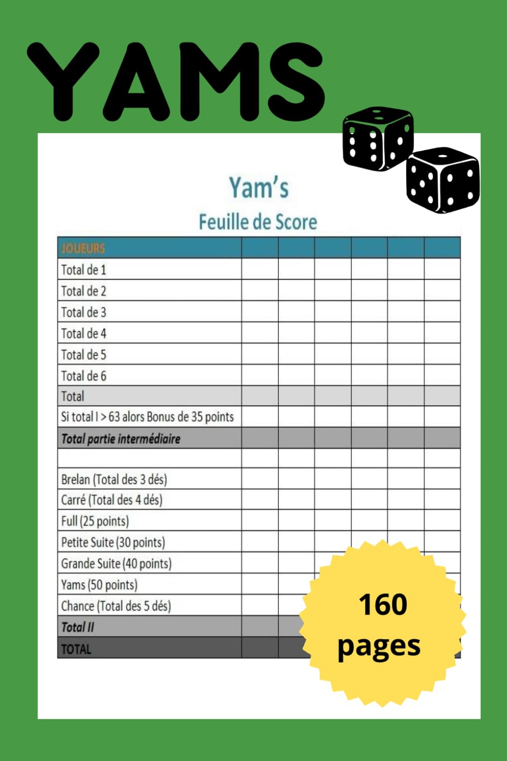 yams feuille de score: 160 pages de score | format 9 x 6 po | format de voyage (French Edition) baixar livro de graça