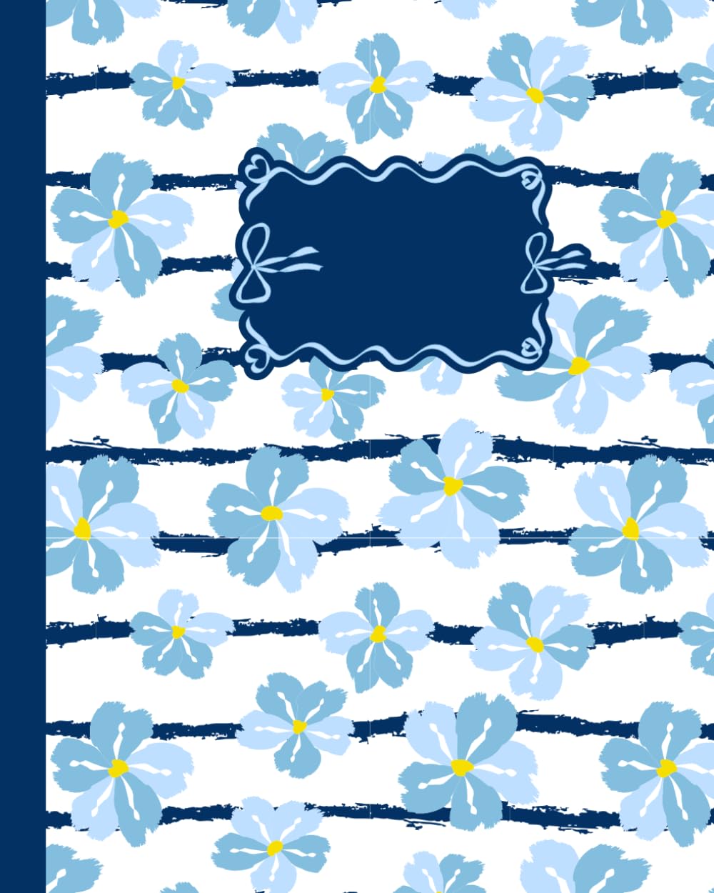 Blue delicate floral pattern, with pale sky-blue painted flowers scattered horizontally accross the cover: A 200 page square ruled page 8 by 10 inch dimensions notebook baixar o livro de graça