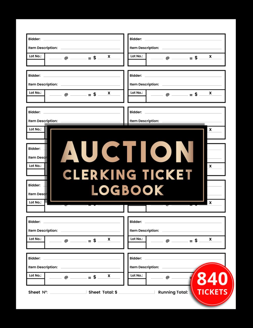 capítulo por capítulo baixar Auction Clerking Ticket Logbook: Sales Recording Ledger for Events and Bidding Sessions | 840 tickets, 120 Single-Sided Pages