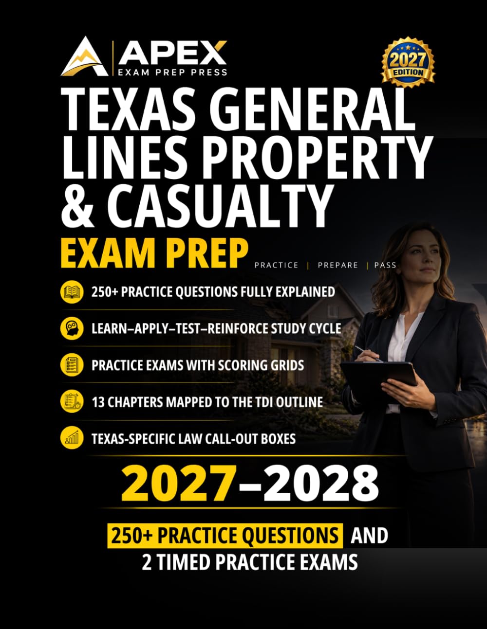 ler totalmente TEXAS PROPERTY & CASUALTY INSURANCE EXAM PREP 2027–2028: 1,500+ Practice Questions with Fully Explained Answers, Texas-Specific Laws, Policy Concepts, Study Tools & Two Full-Length Practice Exams
