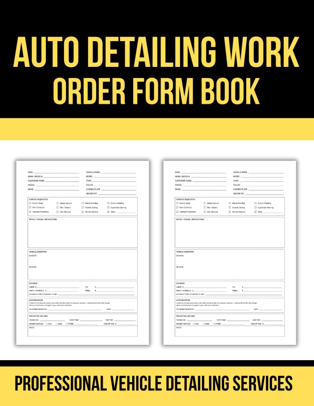 ler totalmente Auto Detailing Work Order Form Book