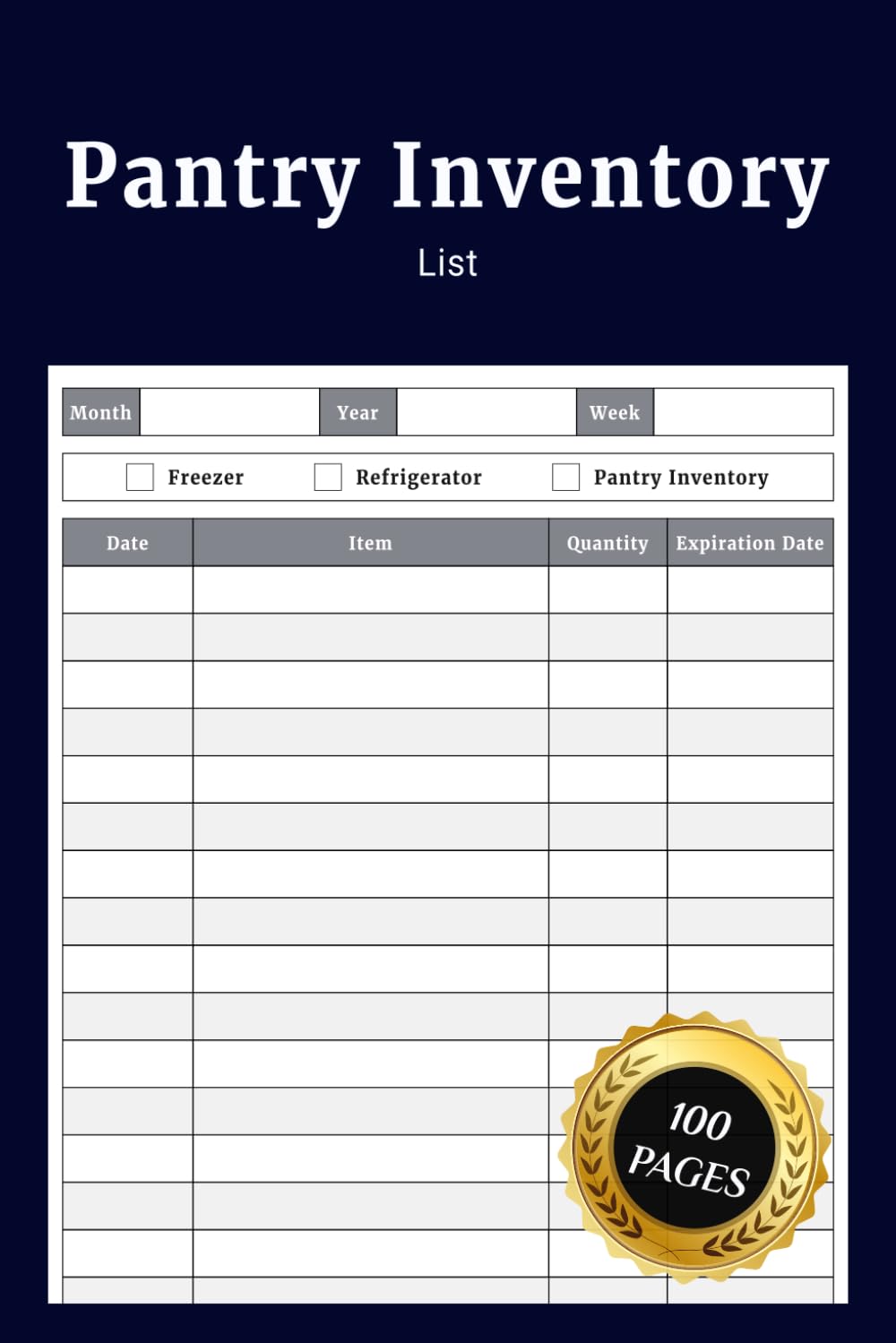 Pantry Inventory List: Simple Pantry Inventory Journal to Track Food Items Quantity Stock Expiration Dates Grocery Supplies Freezer Storage and... for Home Meal Planning and Waste Reduction baixar o livro de graça
