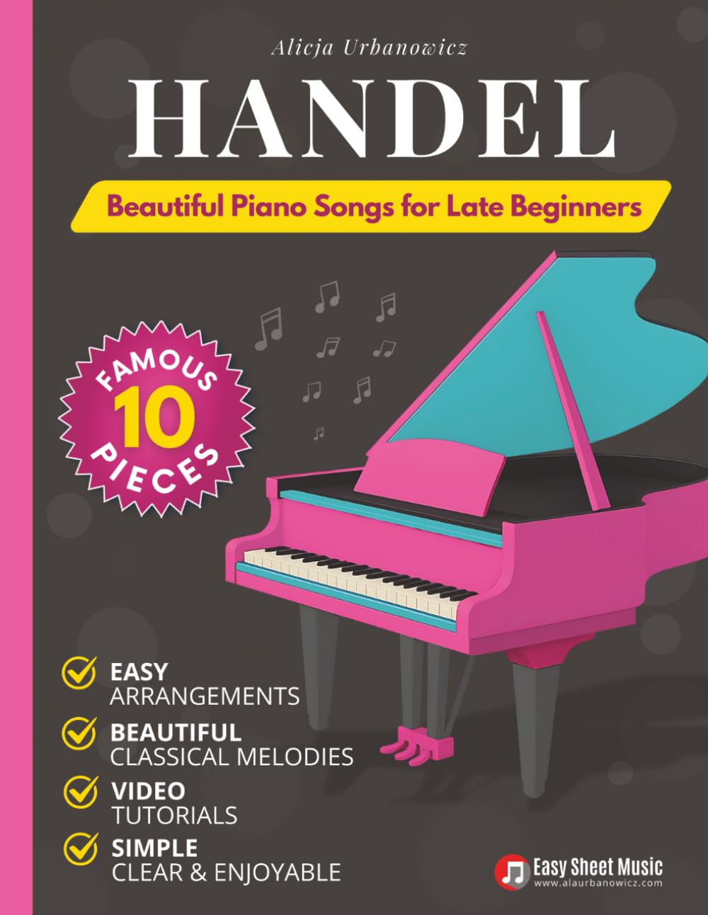 capítulo por capítulo baixar Handel - Beautiful Piano Songs for Late Beginners: 10 Famous Pieces: Passacaglia, Sarabande, Hallelujah Chorus, Joy to the World - Easy Medium Sheet Music + Video Tutorials & Mini Music Theory Guide