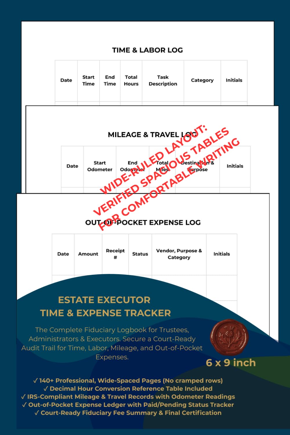 ler totalmente Estate Executor Time & Expense Tracking Logbook: The Complete Fiduciary Ledger for Trustees & Administrators. Secure a Court-Ready Audit Trail for... (Estate & Probate Administration Series)