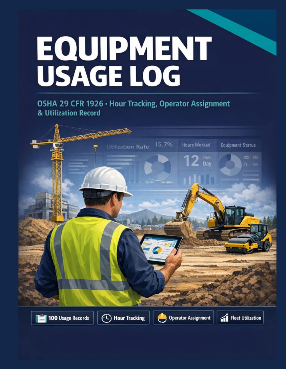 capítulo por capítulo baixar Equipment Usage Log: 100 Hour Tracking Sheets | Operator Assignment & Efficiency Analysis | OSHA 29 CFR 1926 Compliant | Project Cost Allocation, Idle... Verification | Construction Fleet Ledger