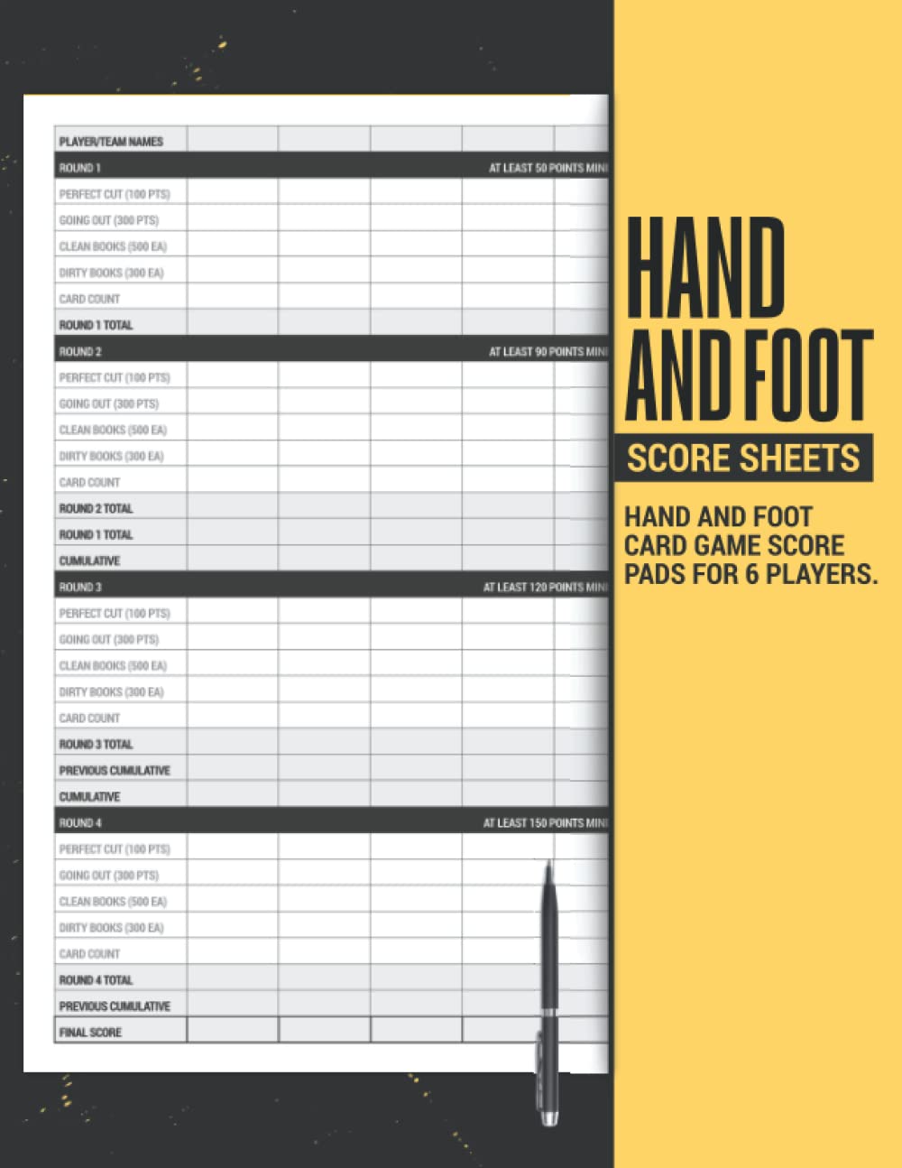 Hand and Foot Score Sheets: Hand and Foot Card Game Score Pads for 6 Players: Makes a Great Gift Idea for Any Hand and Foot Card Game Player. baixar livro de graça