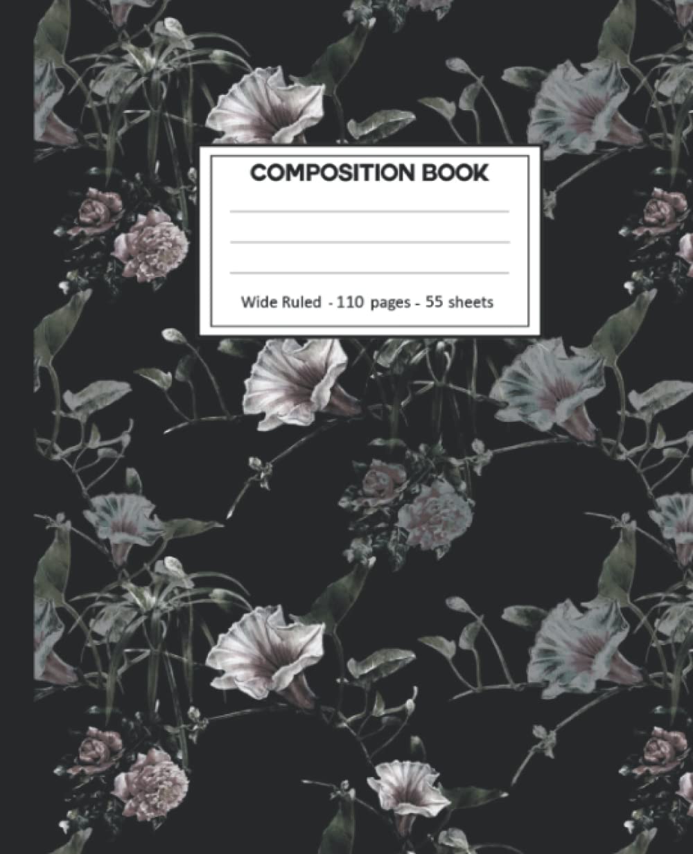 ler totalmente Composition Notebook: Black flower College Ruled: 110+ Lined Pages Writing Journal.