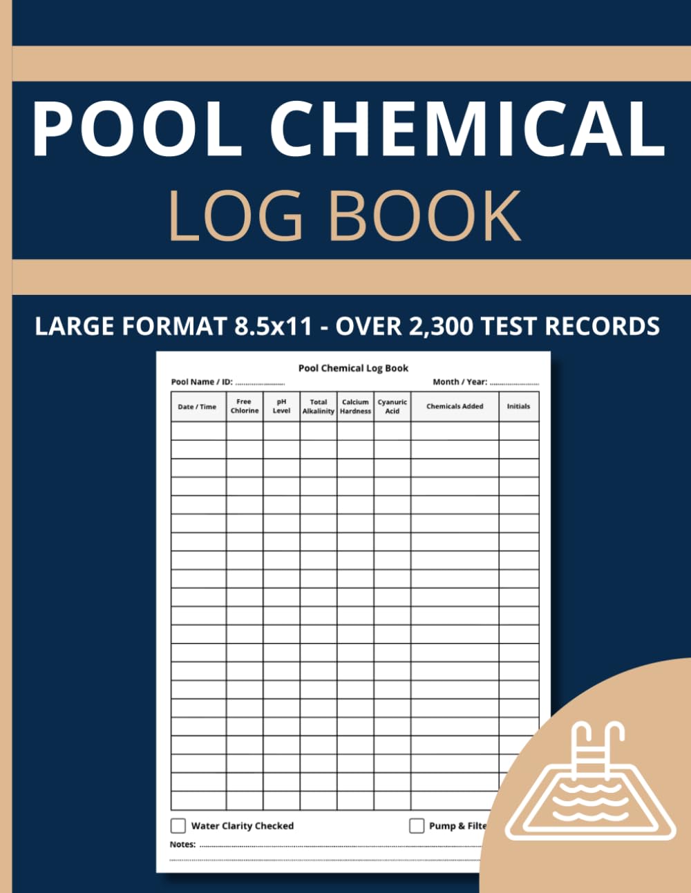 Pool Chemical Log Book: Daily Water Testing & Maintenance Record for Commercial and Residential Pools - Over 2,300 Test Records - Large Format 8.5 x 11 baixar o livro de graça