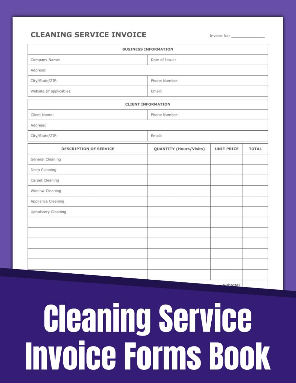 ler totalmente Cleaning Service Invoice Forms Book: Customizable Professional Forms for Your Business (60 forms)