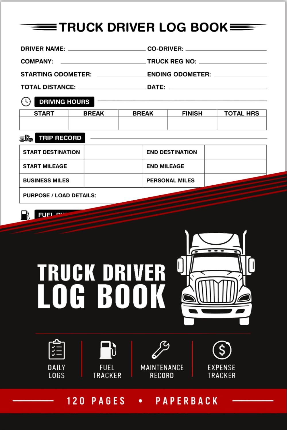 Truck Driver Log Book: Trip Records, Fuel & Mileage Tracker with Maintenance, Expenses & Notes for Truckers and Owner Operators baixar o livro de graça