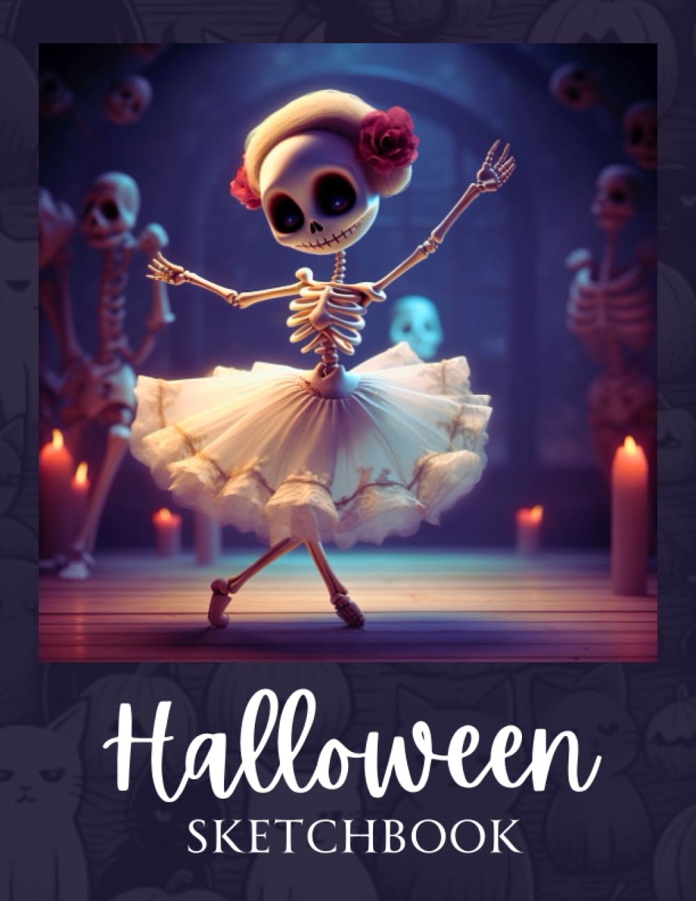 ler totalmente Halloween Sketchbook: Gorgeous dancing skeleton themed book for lovers of the spooky season