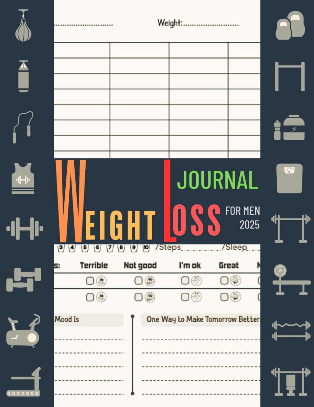 Weight Loss Log Journal for Men 2025: 90 Days, Workout Plan, Mood, Water Intake, Sleep and Body Measurements baixar o livro de graça