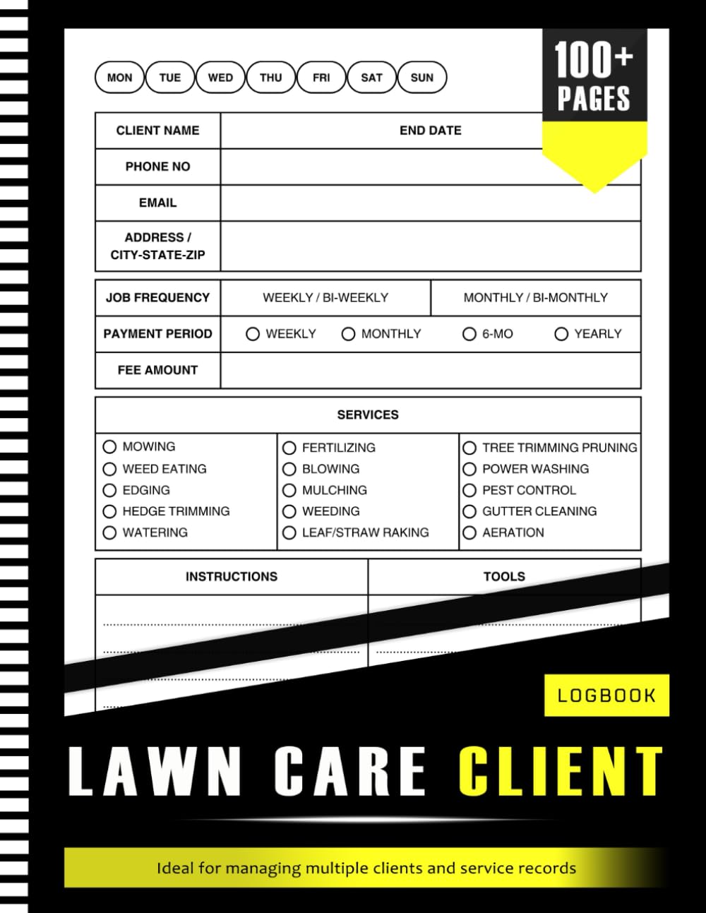 Lawn Care Client Log Book Efficient Appointment Management Planner For Landscaping Businesses