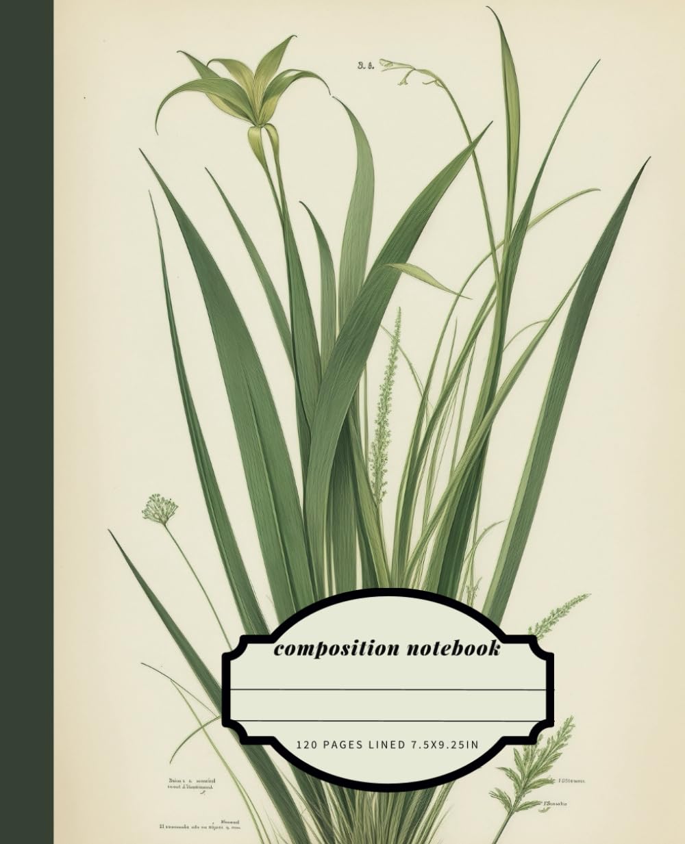 Composition Notebook 120 Pages 7.5 X 9.25'': Vintage Aesthetic Botanical Print Grass Vintage Style for College Work Study baixar livro de graça