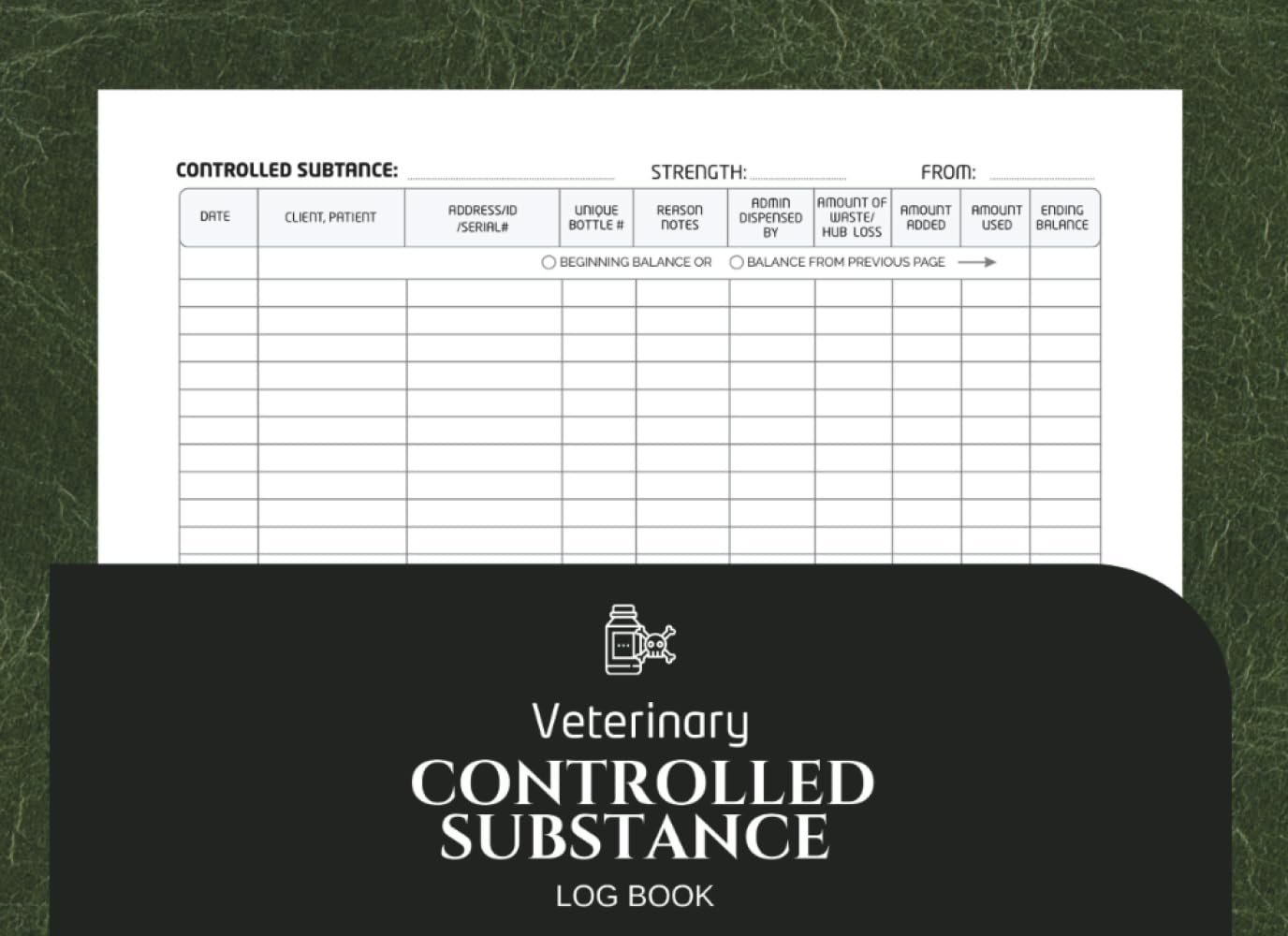 Veterinary Controlled Substance Log Book: Compliance Record & Drug Tracking Register for Veterinarians [100 Pages] baixar o livro de graça
