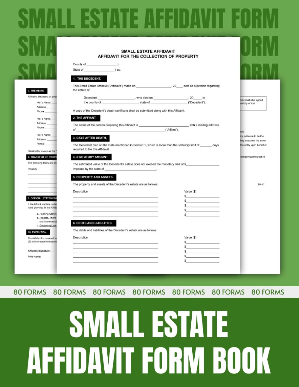 ler totalmente Small Estate Affidavit Form Book: Simplify Estate Distribution Without Probate – A Legal Guide for Settling Intestate Estates and Transferring Assets | 8.5 x 11 inches.