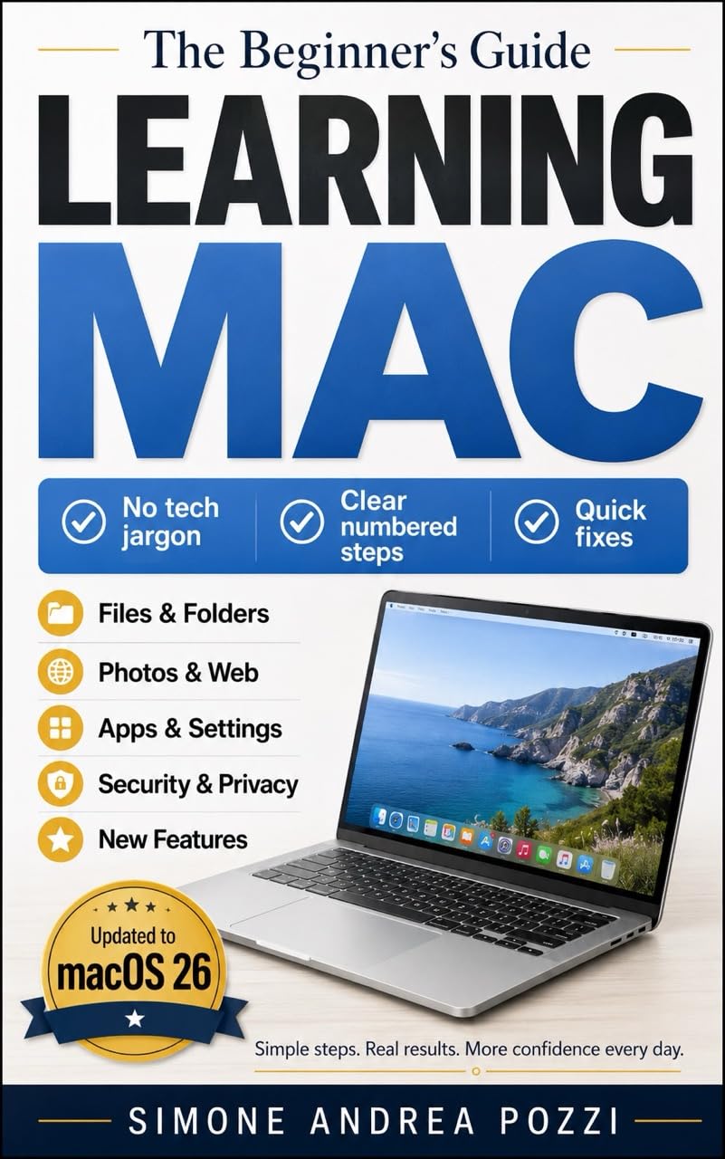 capítulo por capítulo baixar Learning Mac for beginners and everyday users - macOS 26: The 'Plain English' Guide to Mastering Your Mac, Fixing Common Problems, and Staying Safe in macOS Tahoe. (English Edition)