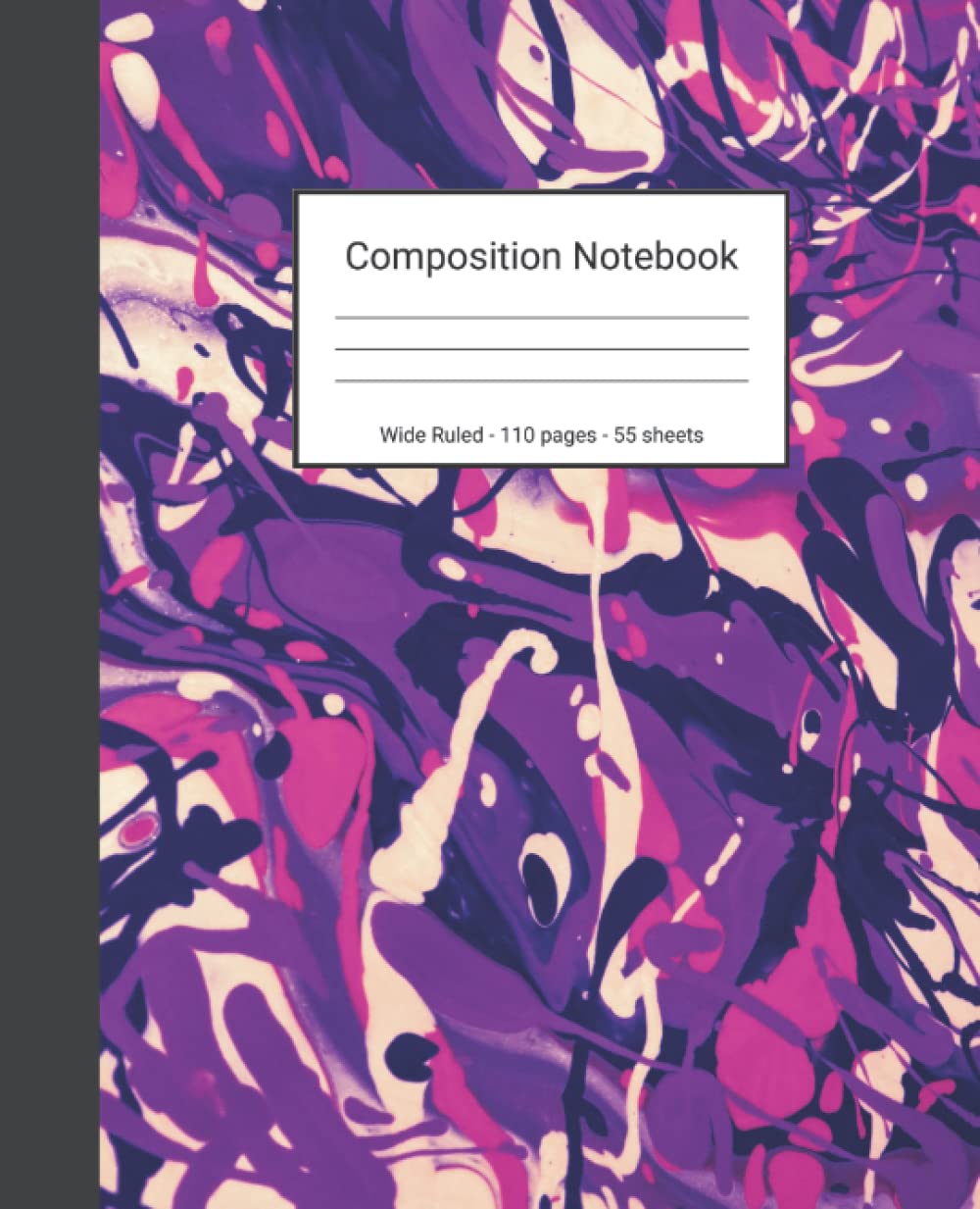 Composition Notebook: Wide Ruled Paper Notebook Journal - Purple White Black And Pink Abstract Painting - Blank Wide Lined Workbook baixar livro de graça