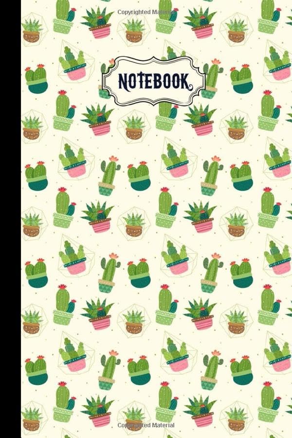 ler totalmente cute hand drawn cactus Notebook: Cute Cactus Pattern Composition Journal with Lines... Boys Teens Kids Men Women (120 Pages 6 x 9)