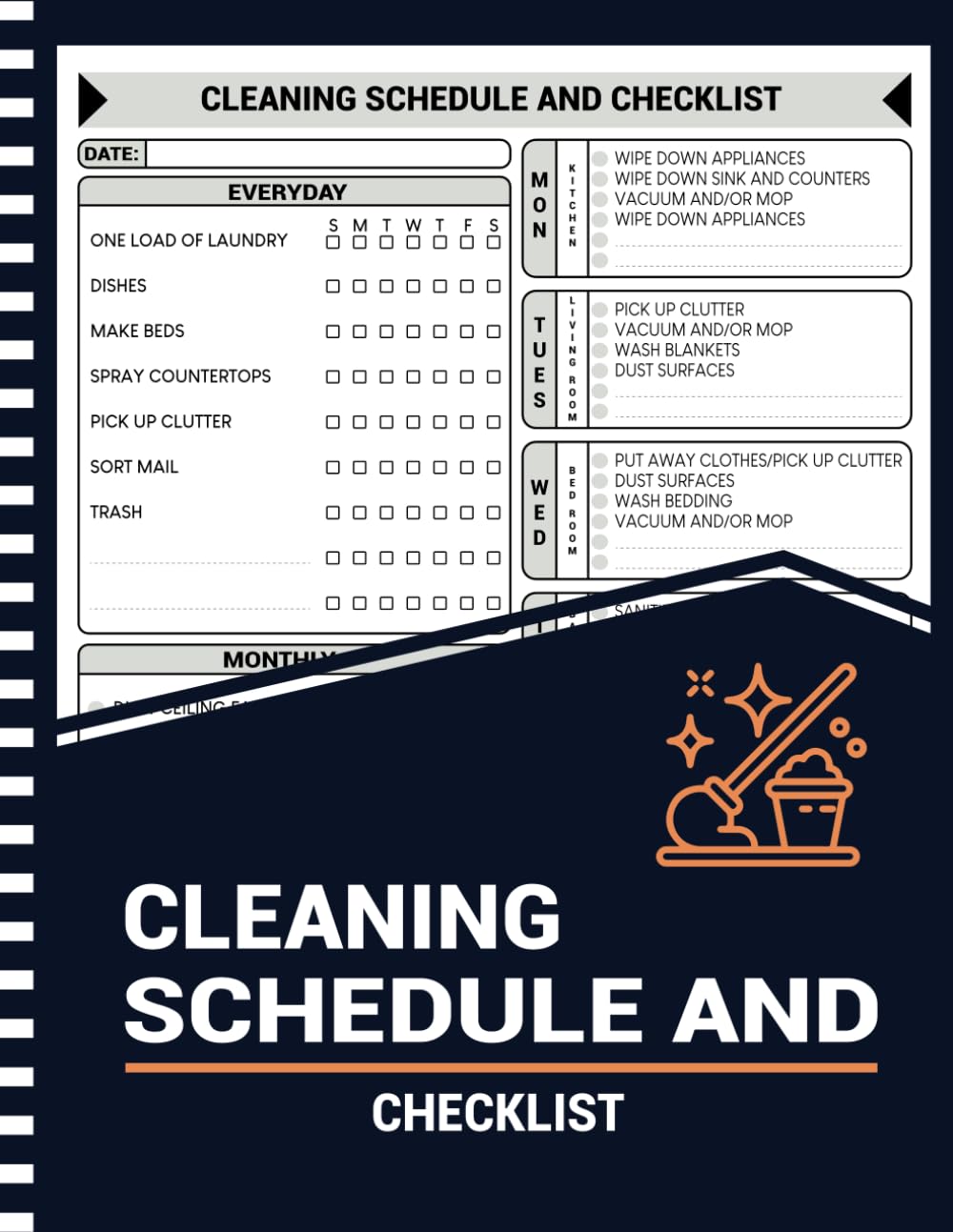 Cleaning Schedule And Checklist: Daily, Weekly, and Monthly House Cleaning Planner and Organizer with Household Chores Check lists (120 Pages) baixar livro de graça
