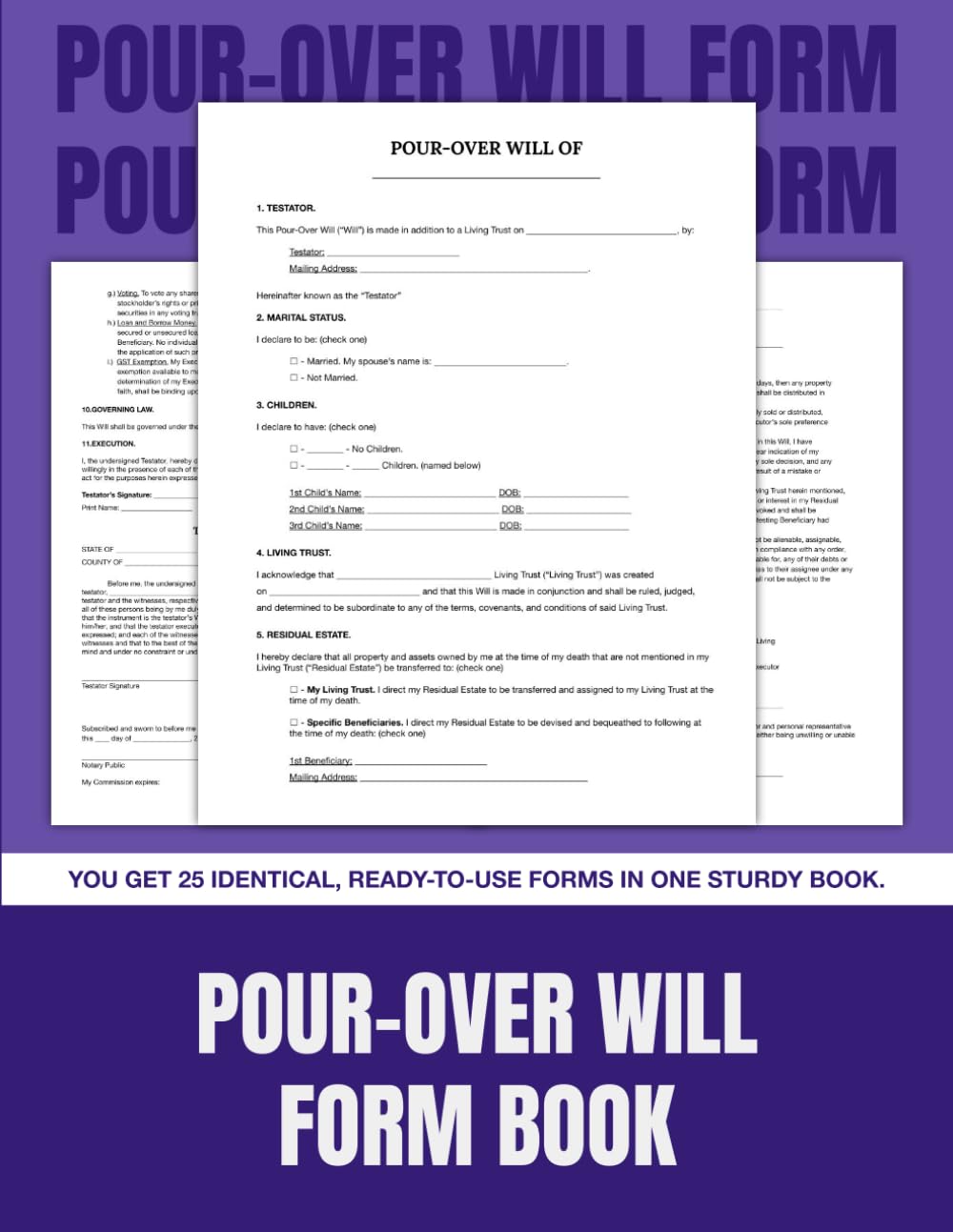 capítulo por capítulo baixar Pour-Over Will Form Book: 25 Legal Templates for Use with a Living Trust | 8.5 x 11 in.