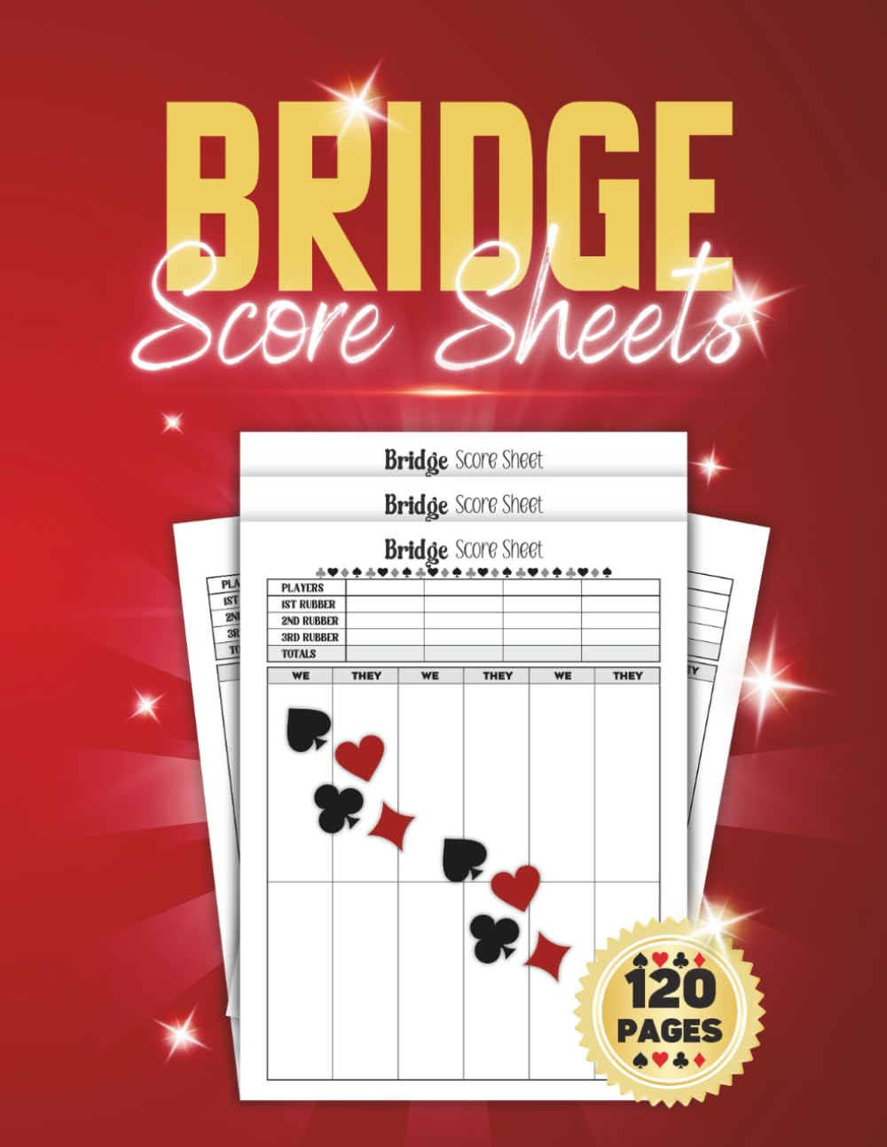 ler totalmente Bridge Score Sheets: Large-Print Bridge Score Pages, 8.5×11", 120-Page, for 4-Player Rubber Scoring with Totals