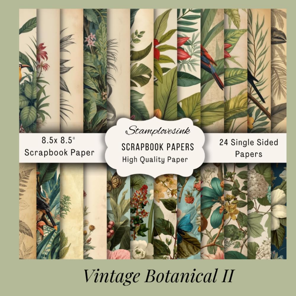 capítulo por capítulo baixar Vintage Botanical II Scrapbook Paper Book: 24 Single-Sided Vintage Botanical Floral and Bird Pages for Junk Journaling, Collage, Scrapbooking and Paper Crafts