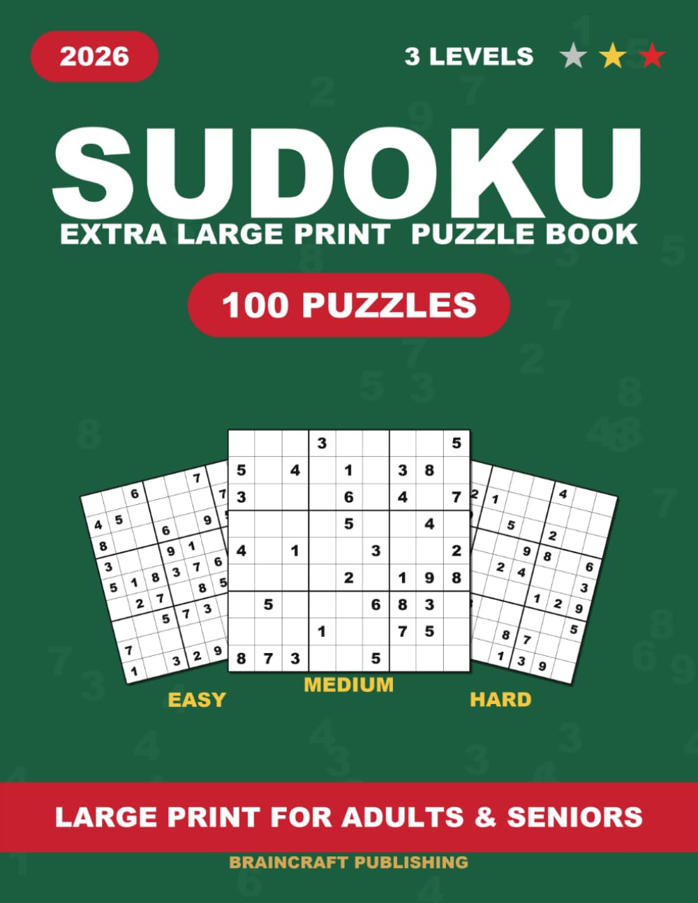 Extra Large Print Sudoku Puzzle Book: 100 Easy to Hard Puzzles with Giant 30-Point Numbers, One Puzzle Per Page, Solutions Included, Easy-on-the-Eyes Brain Games for Seniors and Low-Vision Adults baixar livro de graça