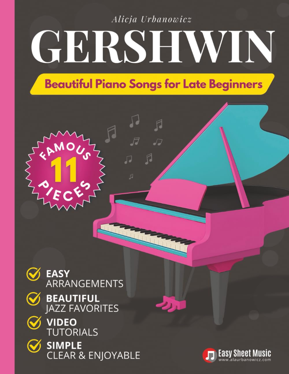 capítulo por capítulo baixar GERSHWIN - Beautiful Piano Songs for Late Beginners: 11 Famous Pieces: Summertime, Rhapsody in Blue, Embraceable You, Somebody Loves Me - Easy Piano Sheet Music Book with Tutorials & Theory Guide
