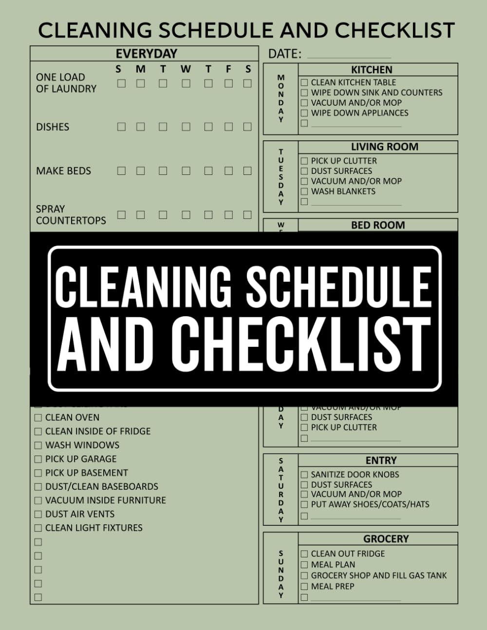 Cleaning Schedule and Checklist: Daily Weekly and Monthly Household Cleaning Schedule, Housekeeping Checklist Planner, and Organizer baixar o livro de graça