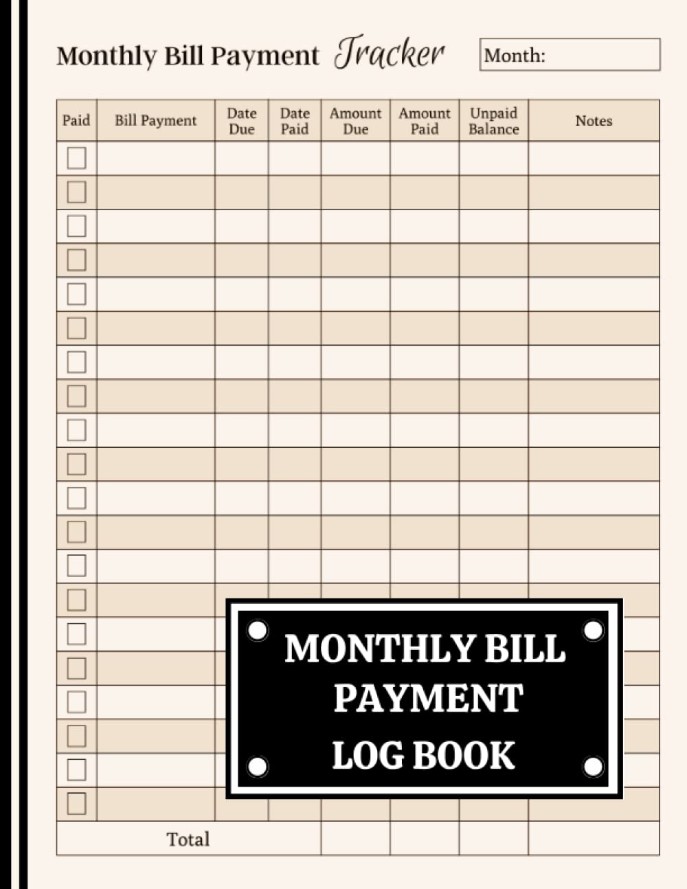 Monthly Bill Payment Checklist Log Book: Simple Home Budget Spreadsheet for Financial Management, Monthly Bill Payment Tracker and Ledger, 8.5X11 Inches,120 Pages baixar o livro de graça