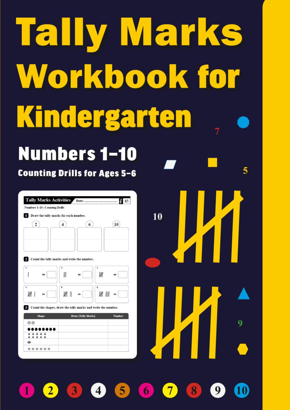 ler totalmente Tally Marks Workbook for Kindergarten: Numbers 1–10 | Counting Drills for Ages 5–6