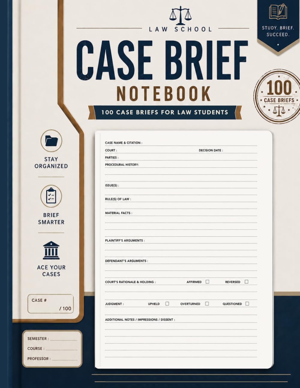 capítulo por capítulo baixar Law School Case Brief Notebook: Legal Case Briefing Notebook for Law Students | Facts, Issues, Rules, Analysis, Holding, Judgment & Class Notes